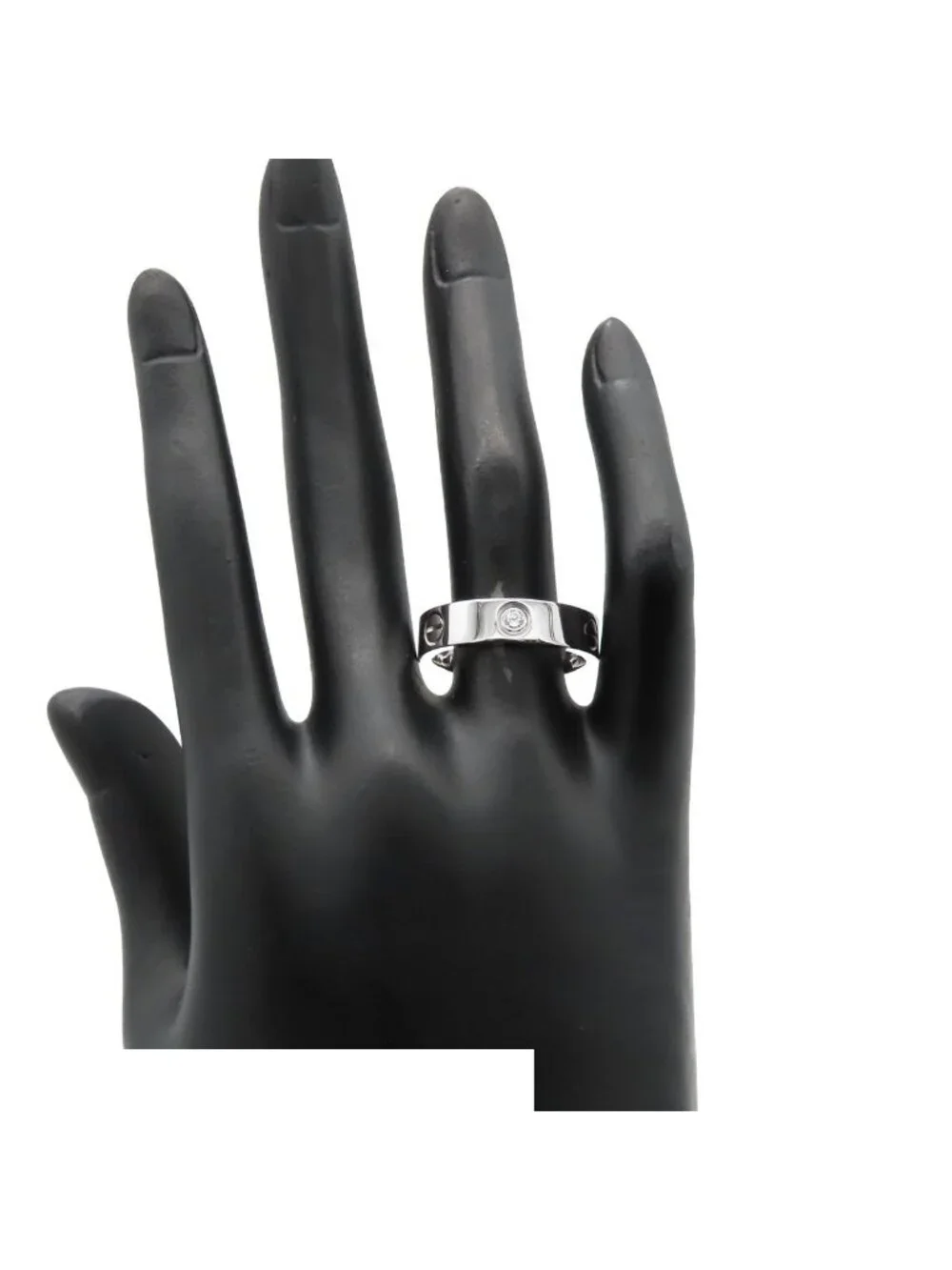 Cartier Love Ring White Gold 18K Diamond Half 59
